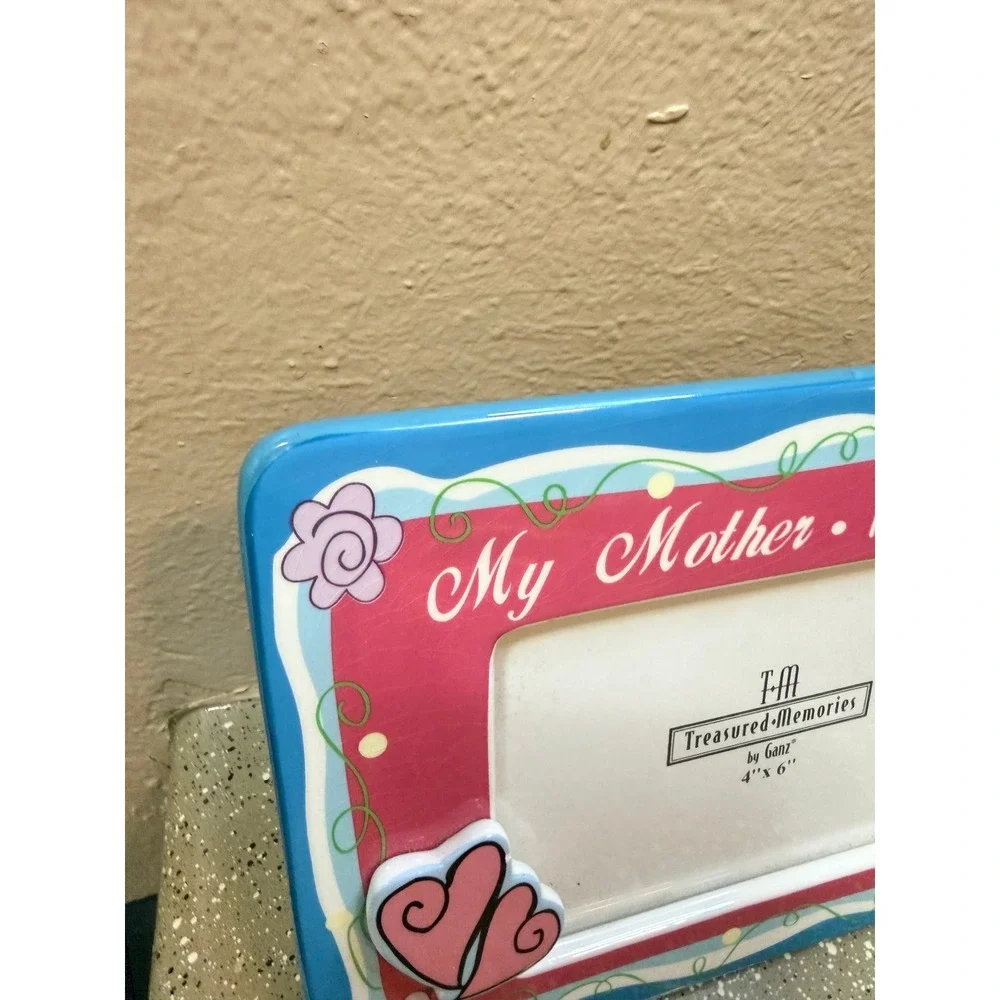 Ganz Treasured Memories My Mother My Friend Ceramic 4x6 Picture Frame Pink Blue